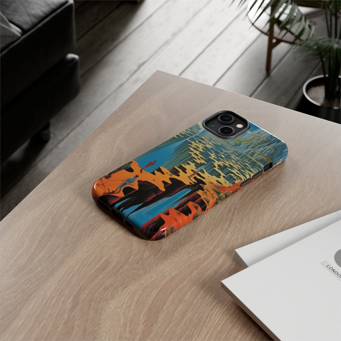 Skyward Sanctuary: Voronoi-Patterned Floating Land Phone Case for iPhone, Samsung, Pixel