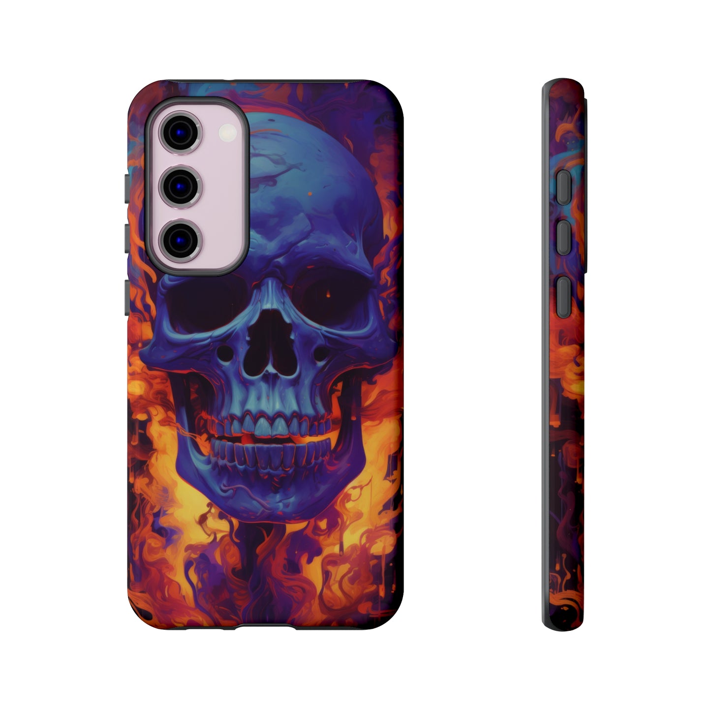 Vivid Eruption: Purple Skull and Colorful Smoke Phone Case for iPhone, Samsung, Pixel