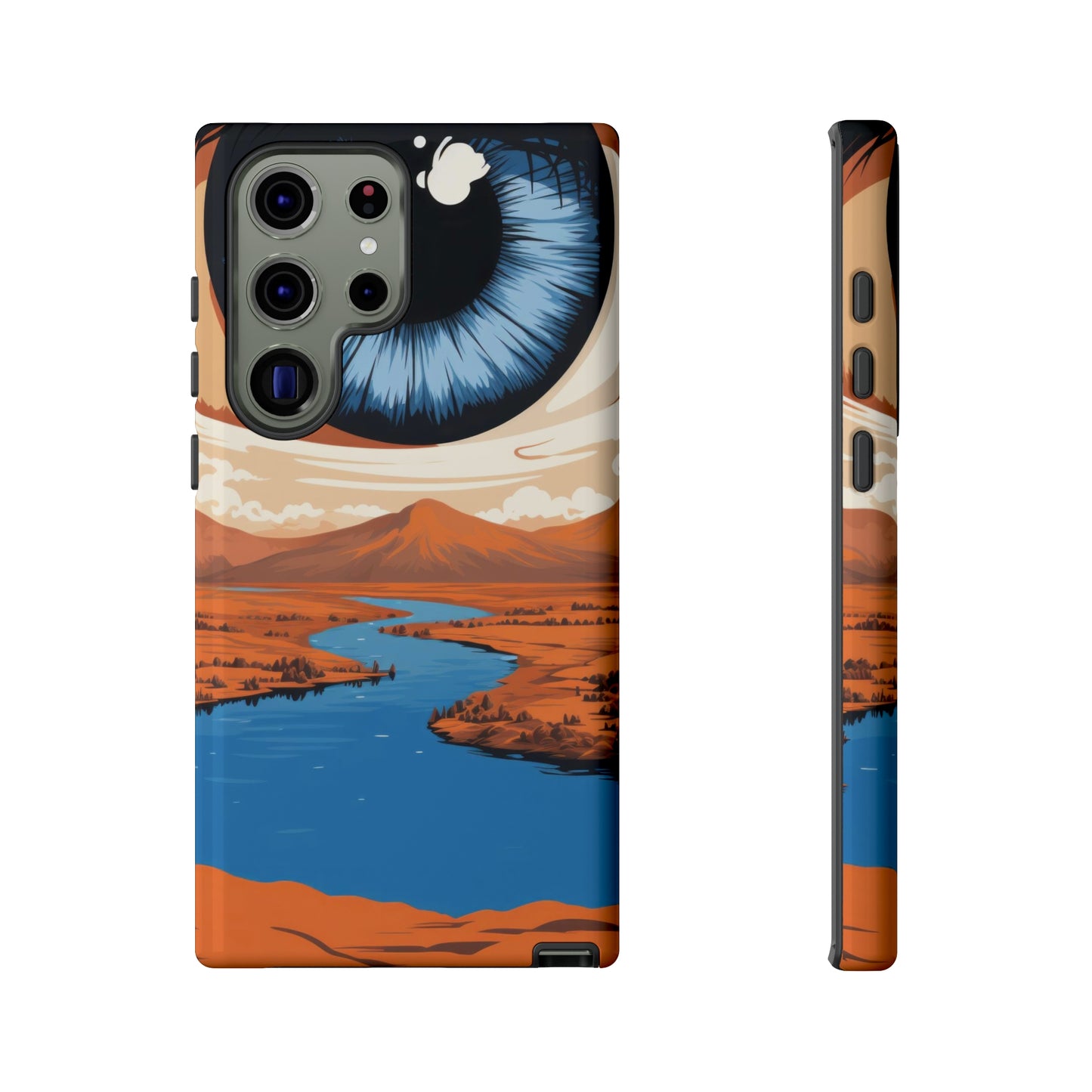 Desert Watcher: Giant Sky Eye River Phone Case for iPhone, Samsung, Pixel