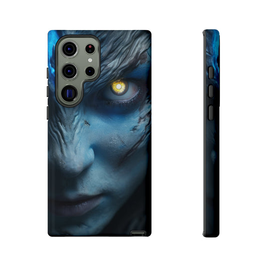 Mystic Blue-skinned Woman Protective Phone Case - Glowing Gaze Design for iPhone, Samsung, Pixel