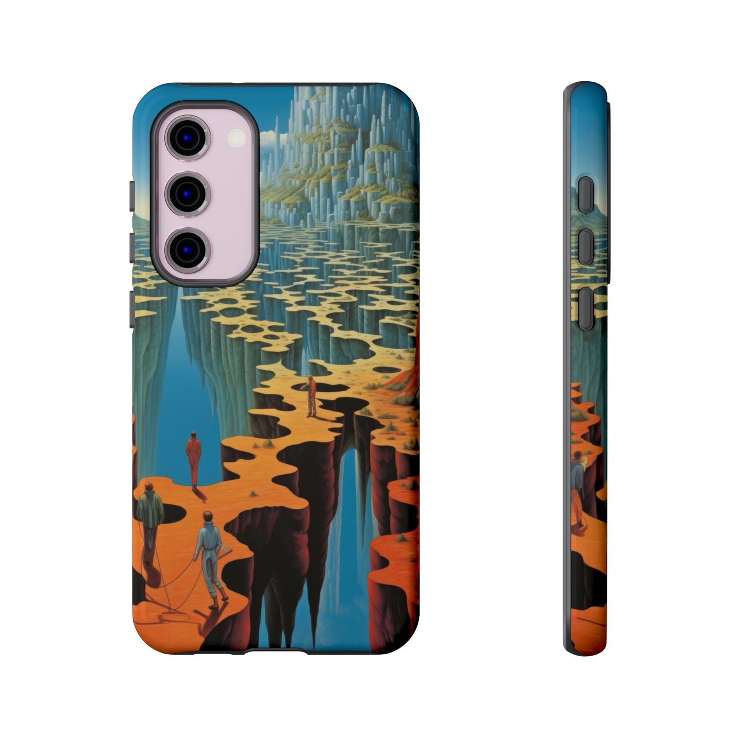 Skyward Sanctuary: Voronoi-Patterned Floating Land Phone Case for iPhone, Samsung, Pixel