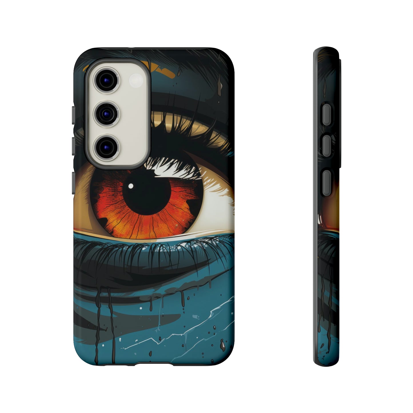 Mystic Gaze: Blue Face with Red Eye Phone Case for iPhone, Samsung, Pixel