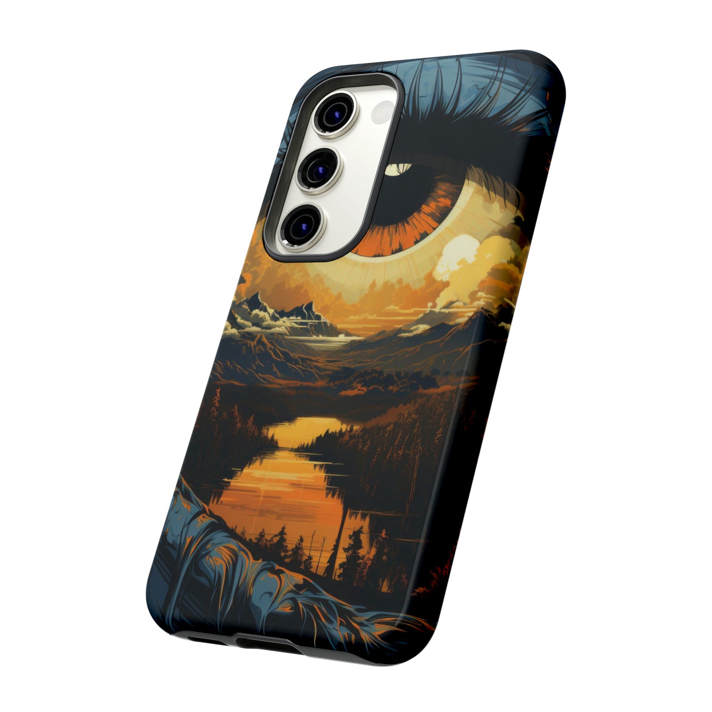 Eyescape: Surreal Valley River Gaze Phone Case for iPhone, Samsung, Pixel