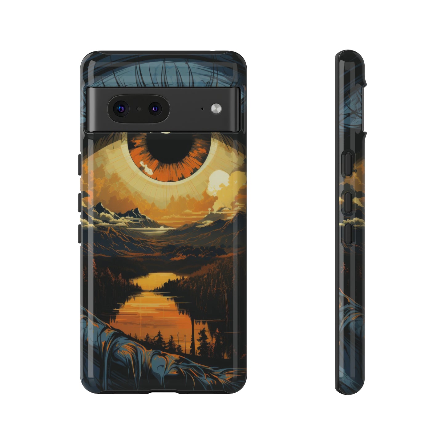 Eyescape: Surreal Valley River Gaze Phone Case for iPhone, Samsung, Pixel