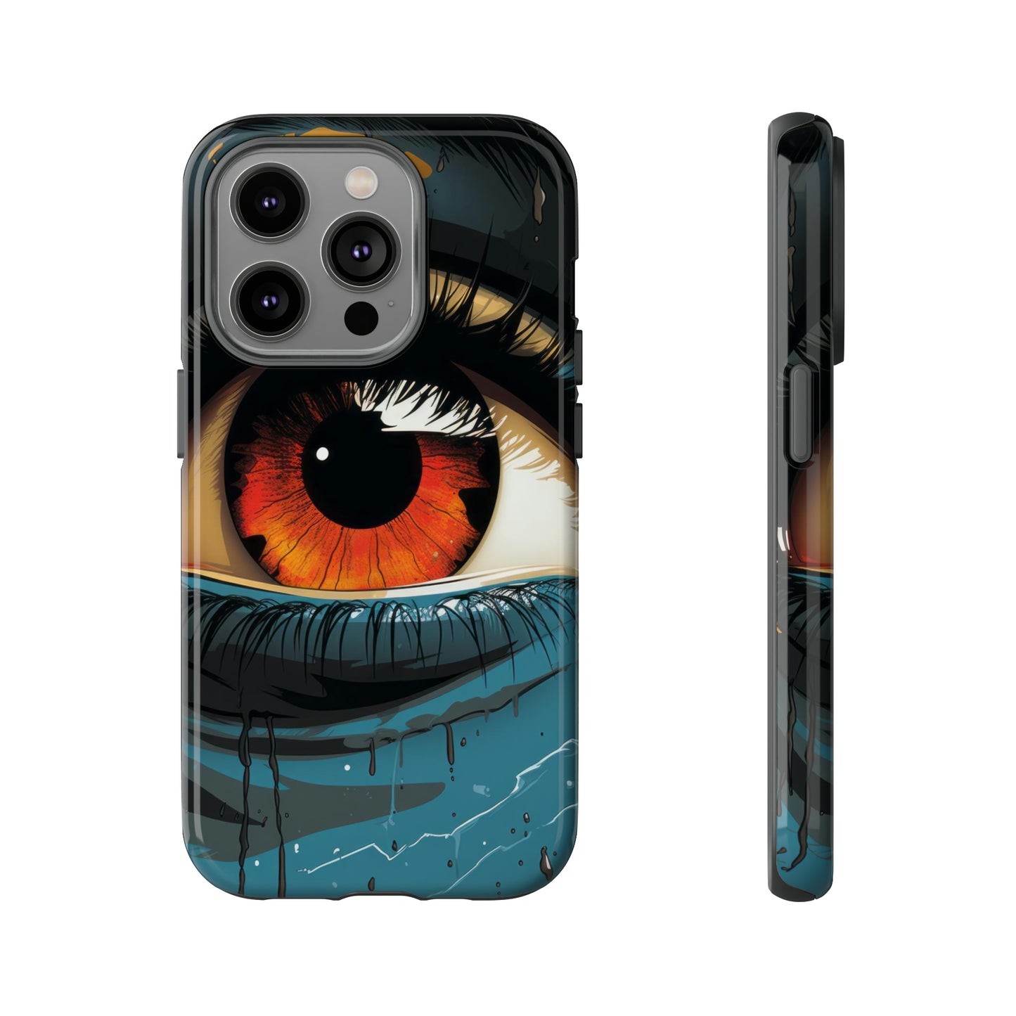 Mystic Gaze: Blue Face with Red Eye Phone Case for iPhone, Samsung, Pixel