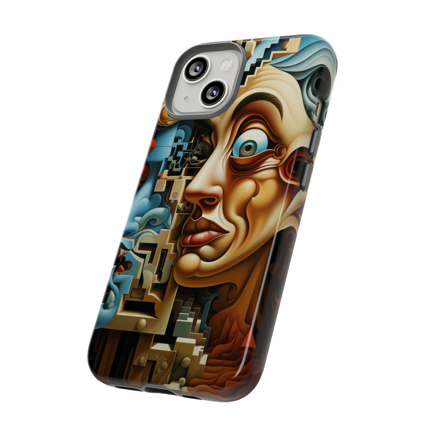 Realities Folded: Surreal Face Fusion Phone Case for iPhone, Samsung, Pixel
