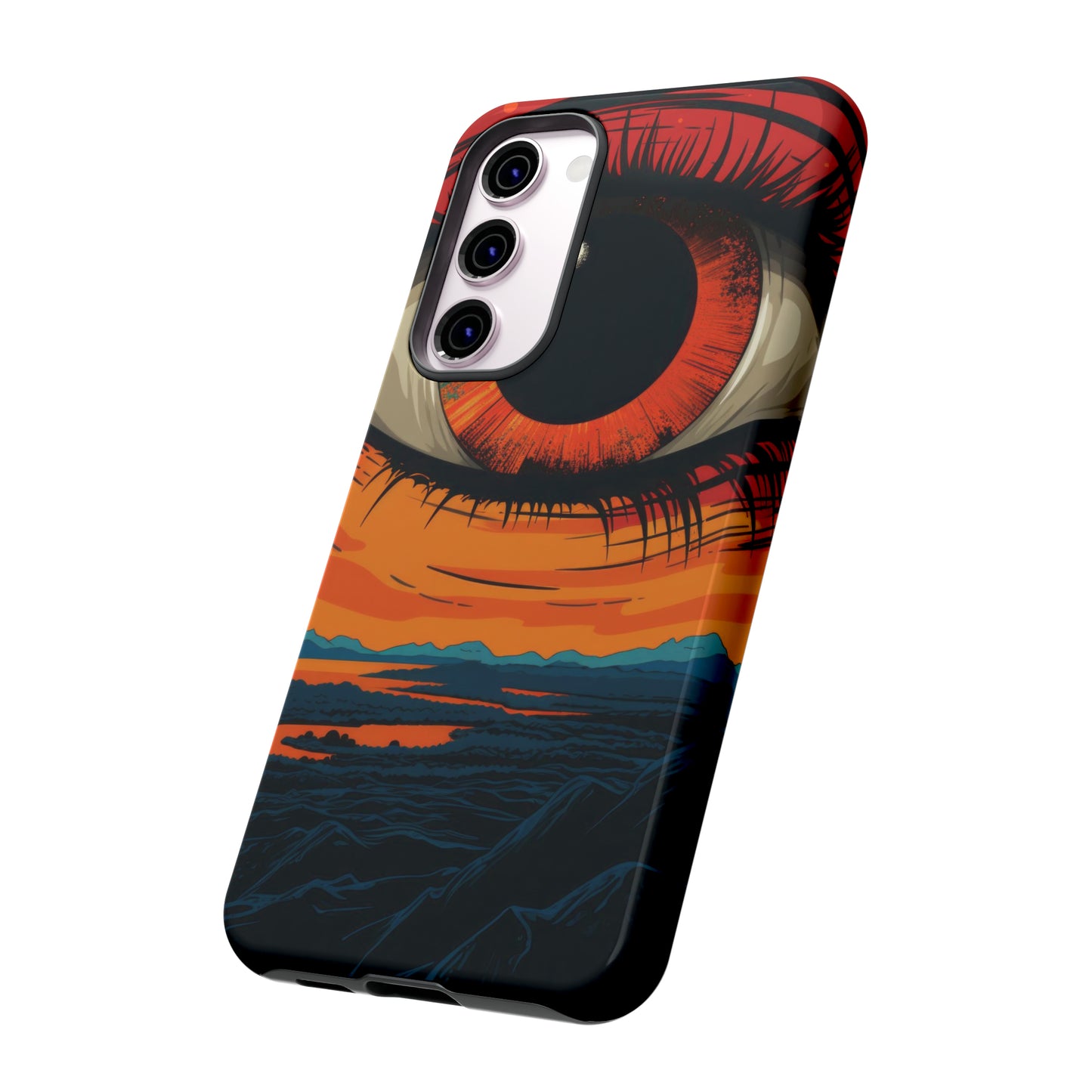 Sunset's Gaze: Burning Vision within an Eye Phone Case for iPhone, Samsung, Pixel