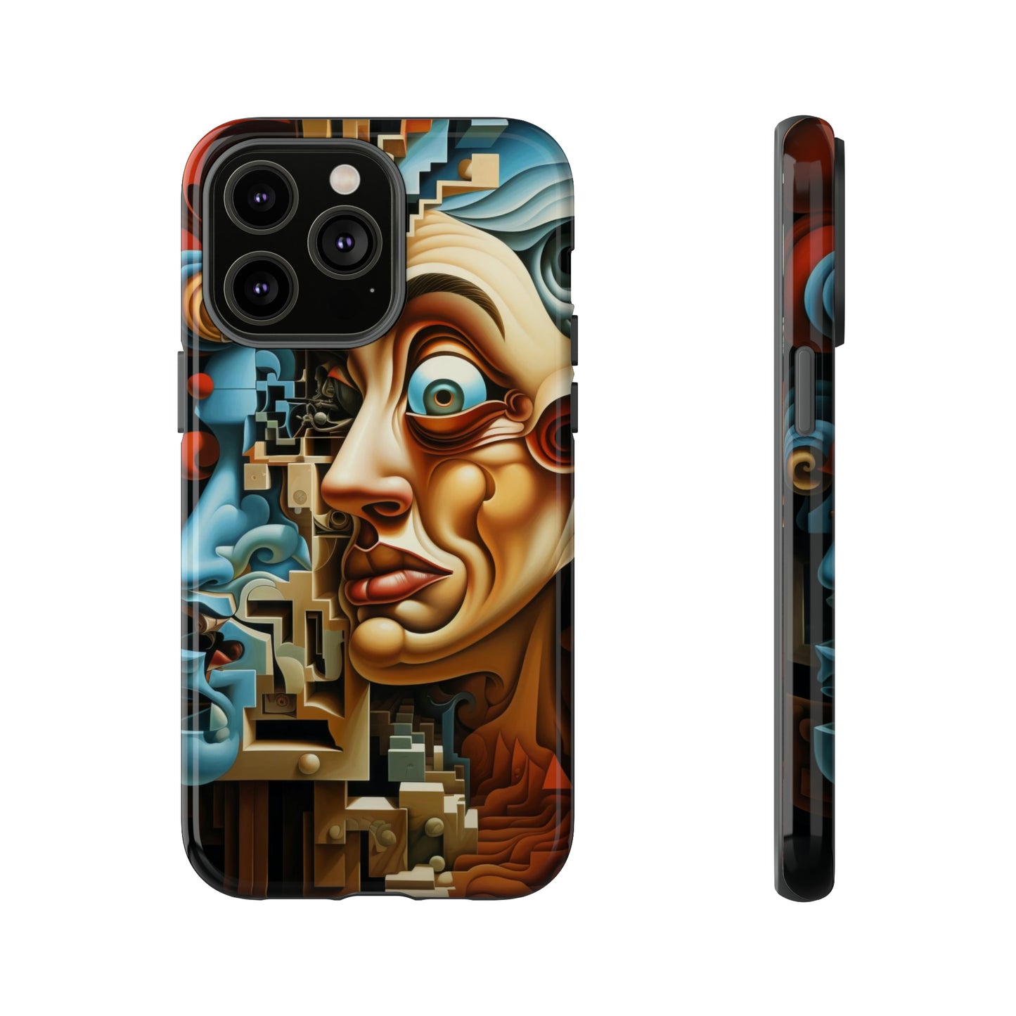 Realities Folded: Surreal Face Fusion Phone Case for iPhone, Samsung, Pixel