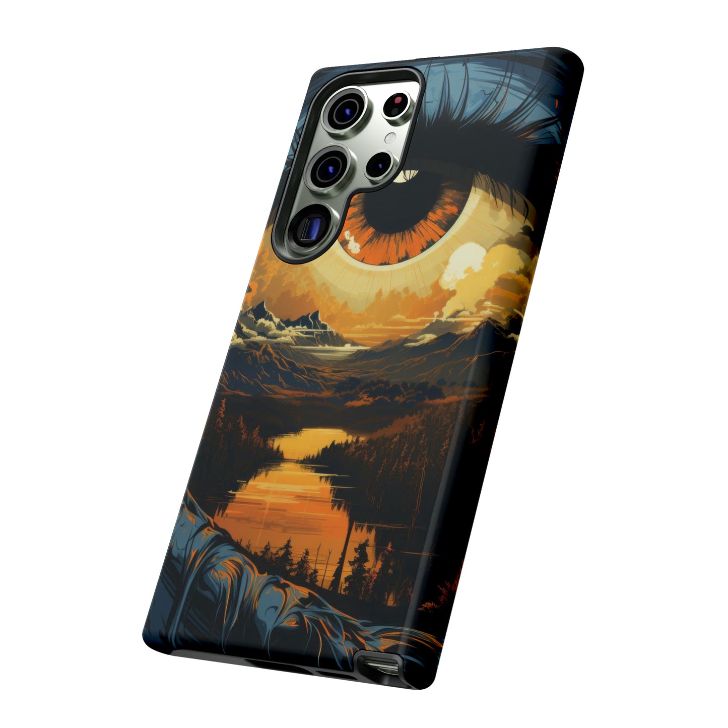 Eyescape: Surreal Valley River Gaze Phone Case for iPhone, Samsung, Pixel