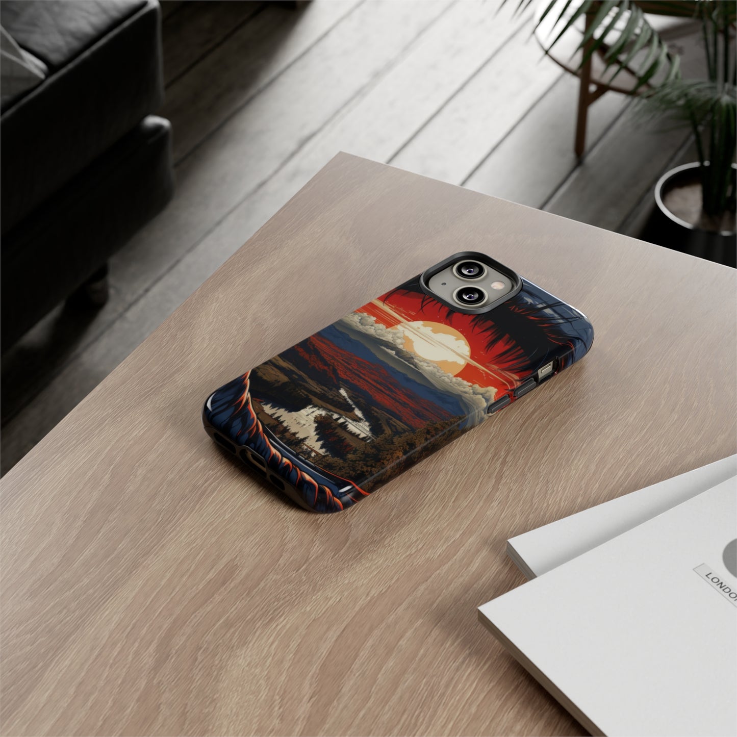 Dawn's Gaze: Sunrise Mountain Reflection in Eye Phone Case for iPhone, Samsung, Pixel