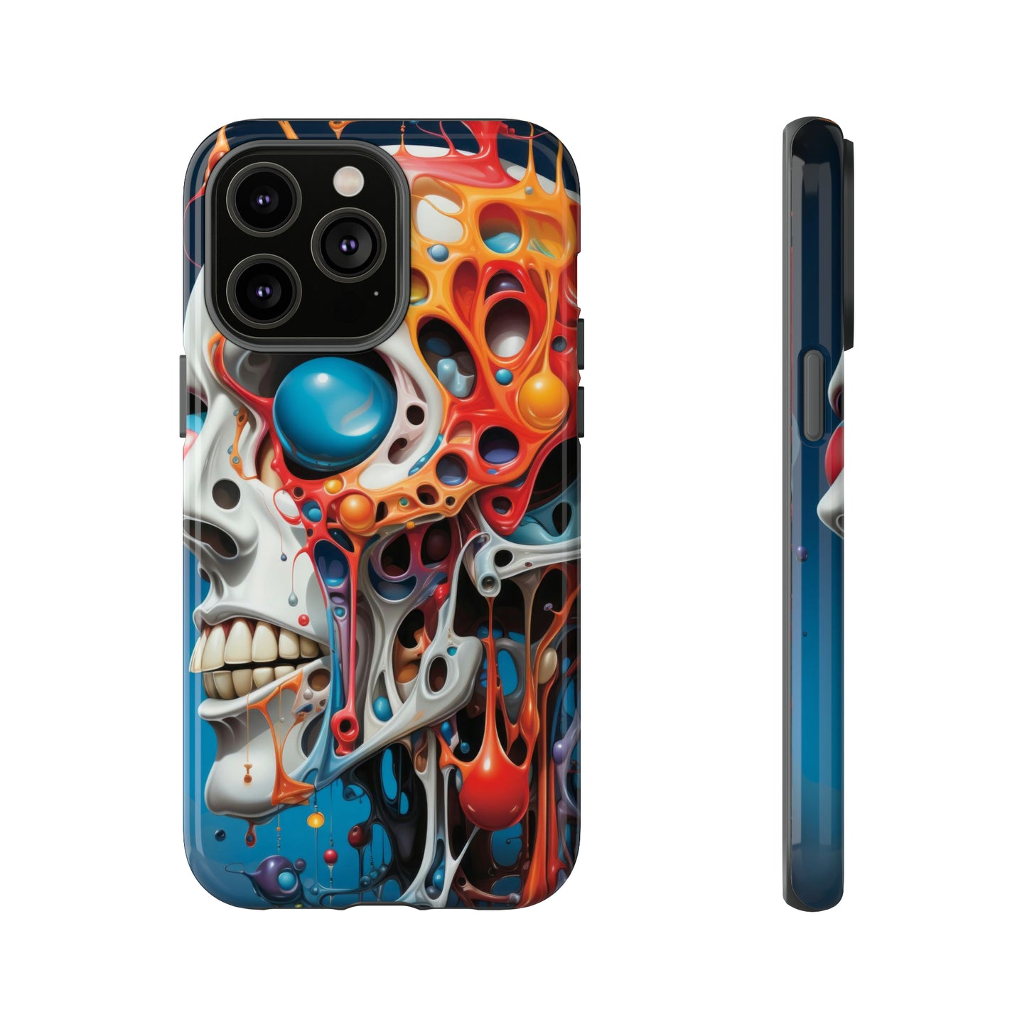 Melting Skull Spectrum Phone Case - Dripping Colors for iPhone, Samsung, Pixel