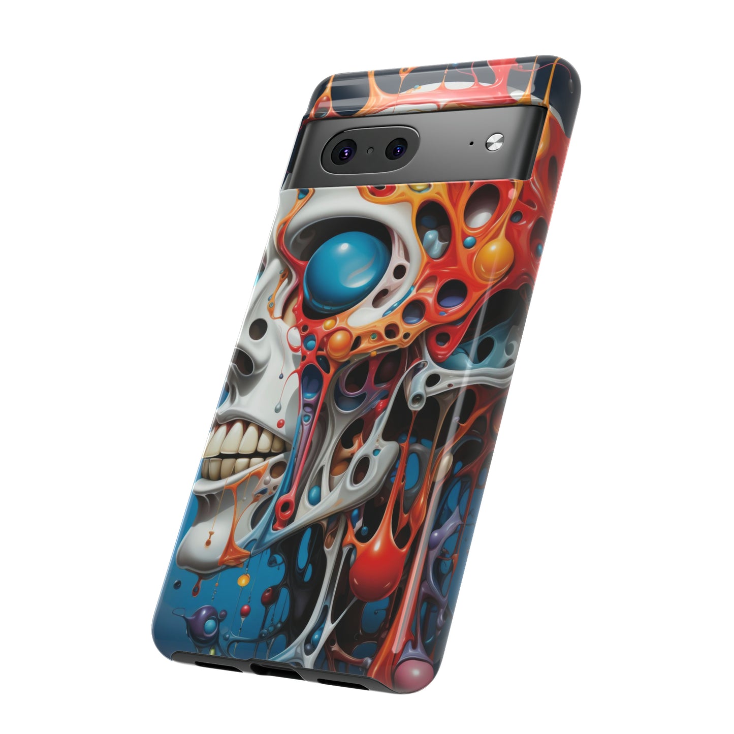 Melting Skull Spectrum Phone Case - Dripping Colors for iPhone, Samsung, Pixel