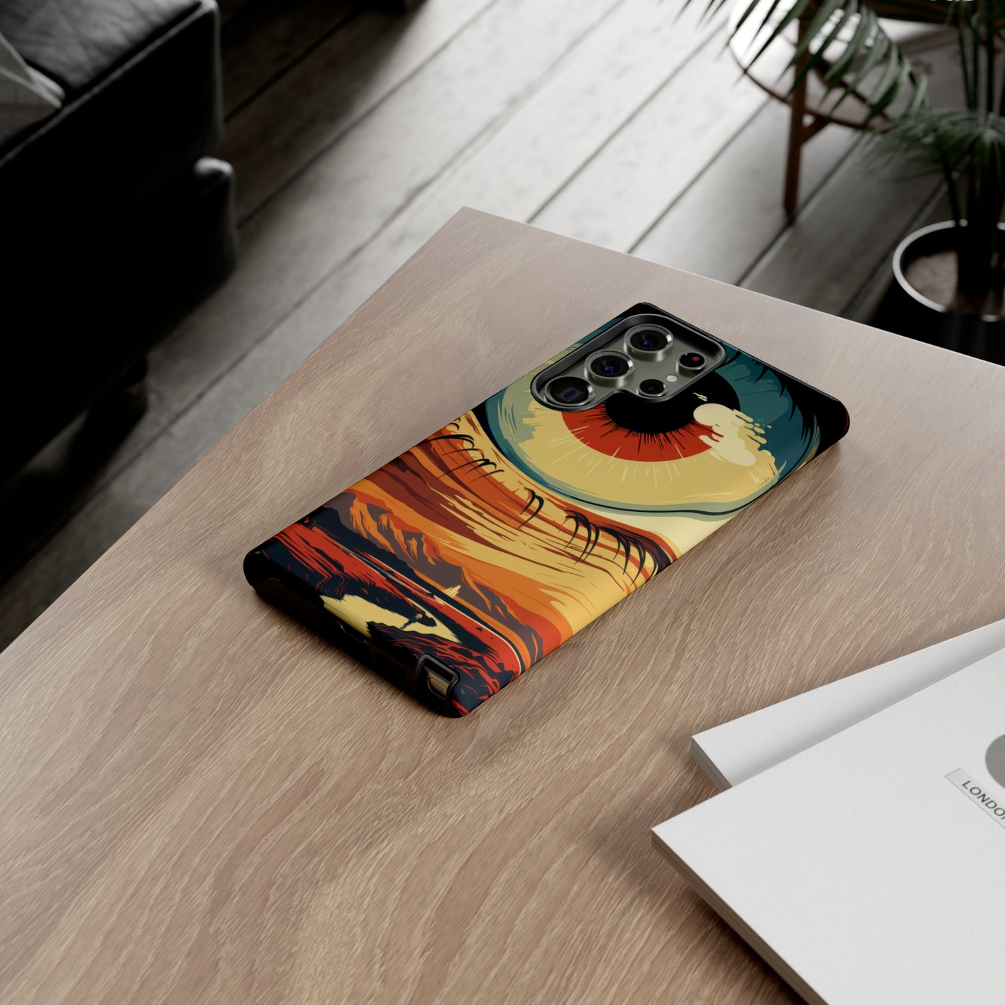 Nature's Beholder: Red Eye Gazing Intently Phone Case for iPhone, Samsung, Pixel