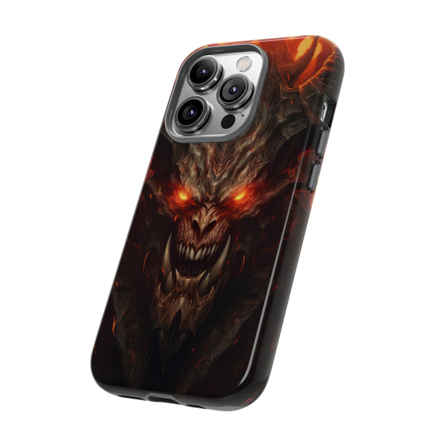 Inferno Dragon's Visage: Glowing Scales Phone Case for iPhone, Samsung, Pixel