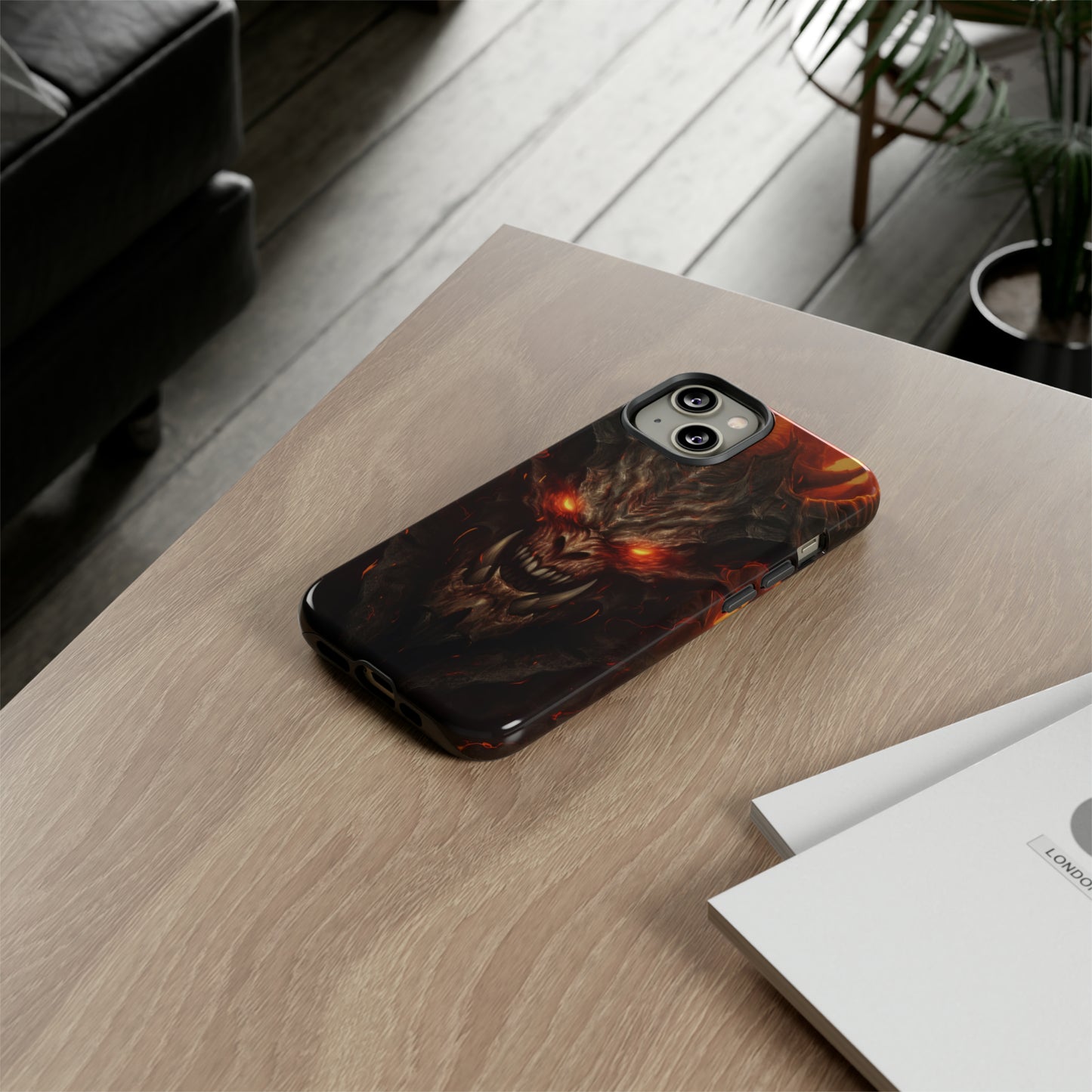 Inferno Dragon's Visage: Glowing Scales Phone Case for iPhone, Samsung, Pixel