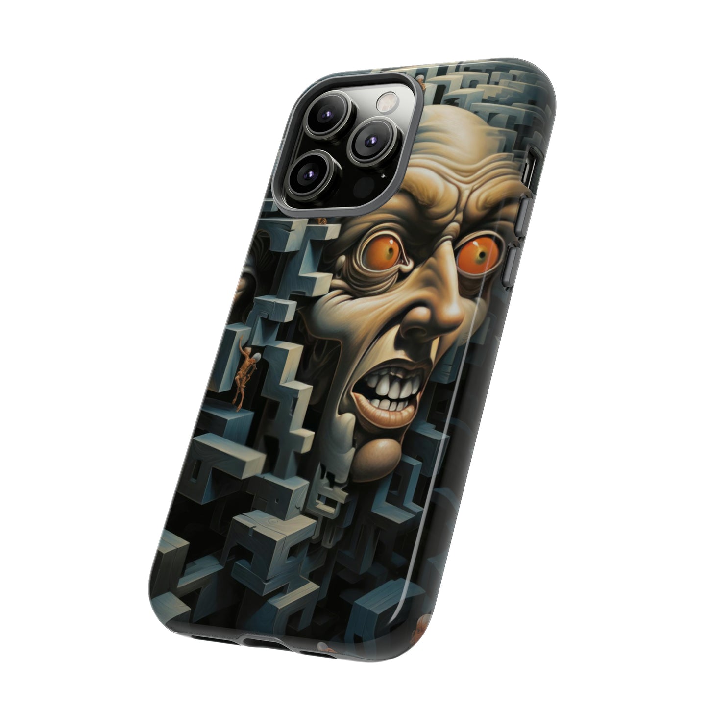 Surreal Labyrinth Entrapment - Puzzling Face Design for iPhone, Samsung, Pixel